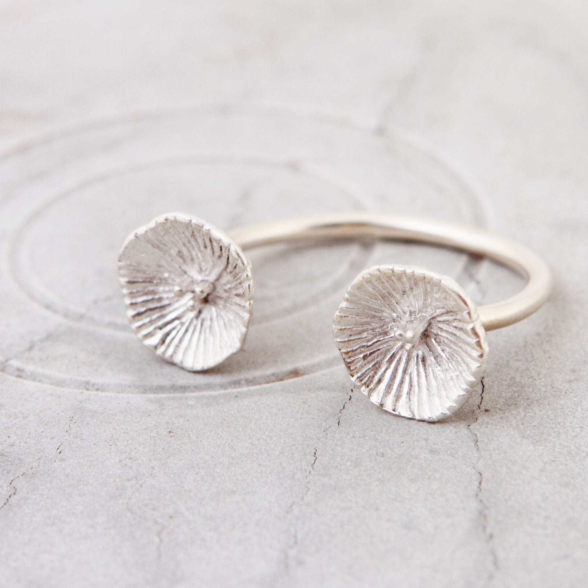 Bague double fleur des mers