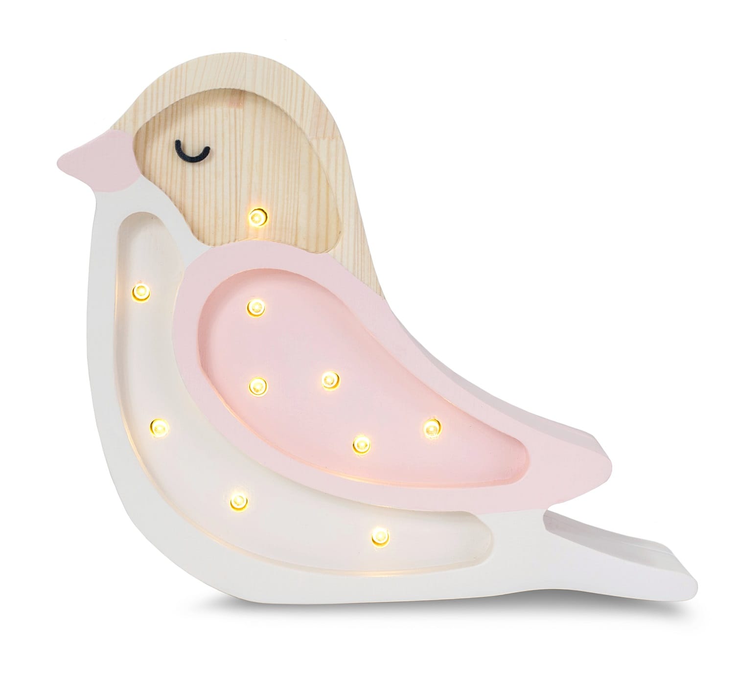 Lampe veilleuse oiseau fraise crème