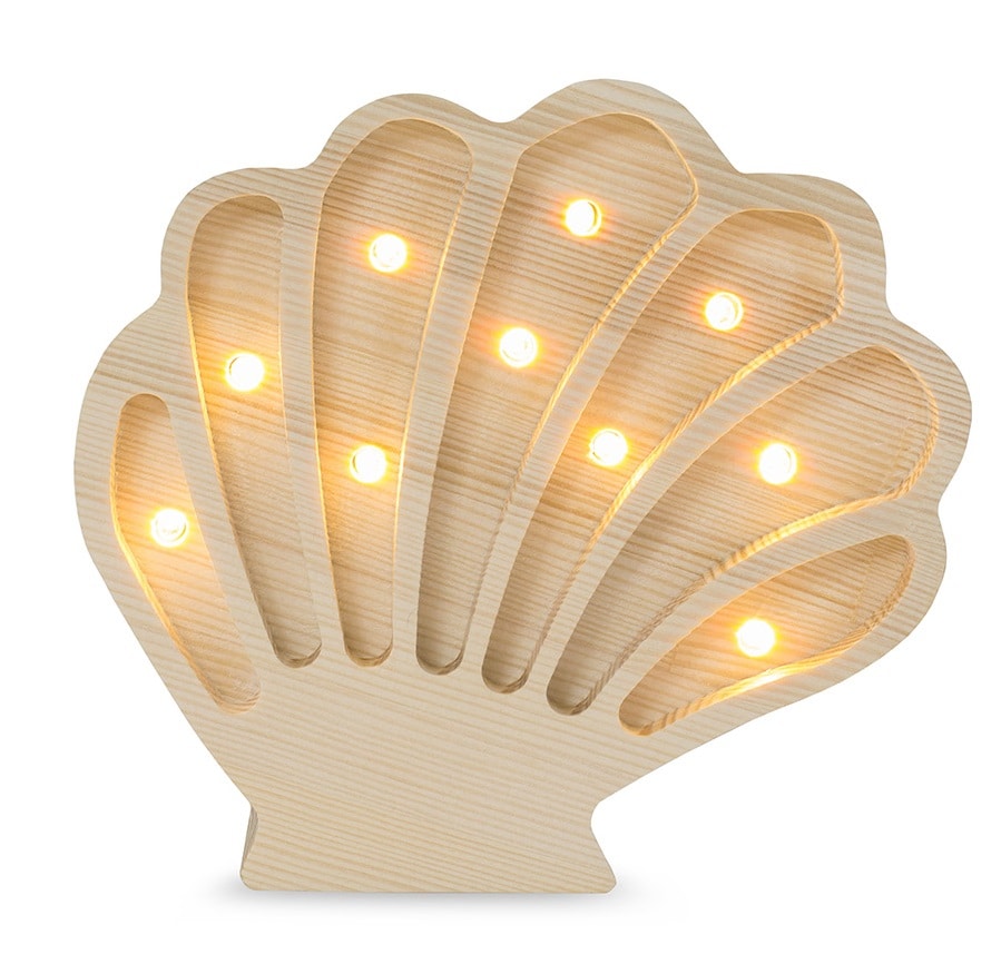 Lampe veilleuse coquillage bois côtier