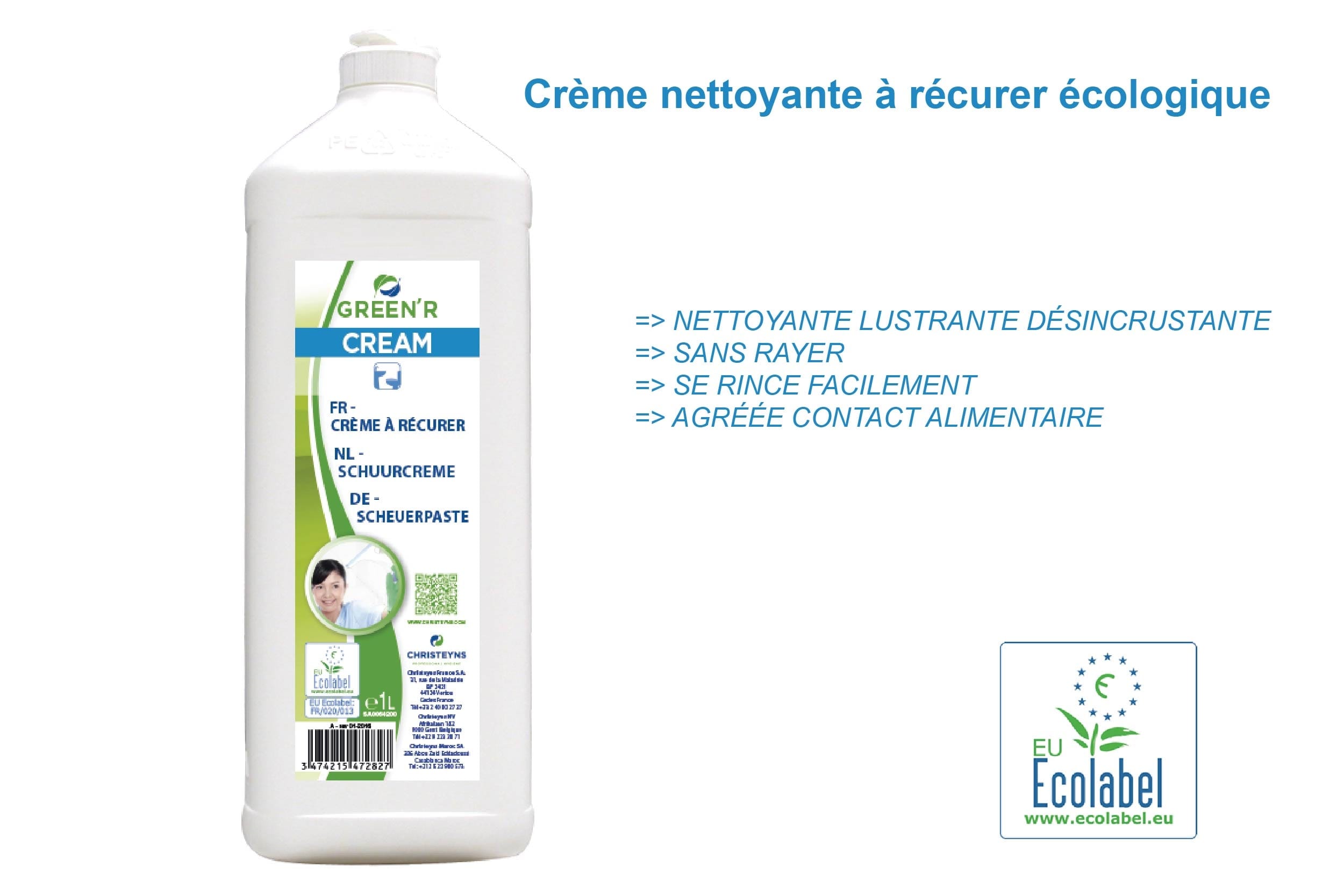 Crème nettoyante à récurer ecolabel