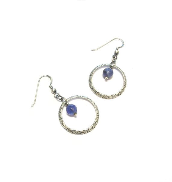 Boucles d'Oreilles Créoles Sodalite 