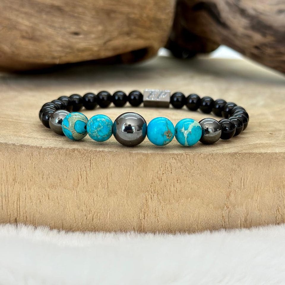 Bracelet turquoise & pierres de lave