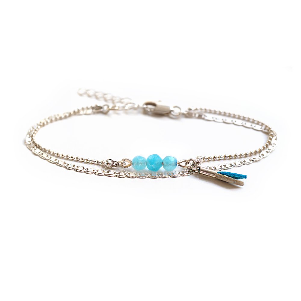 Bracelet bohème pierres fines turquoise