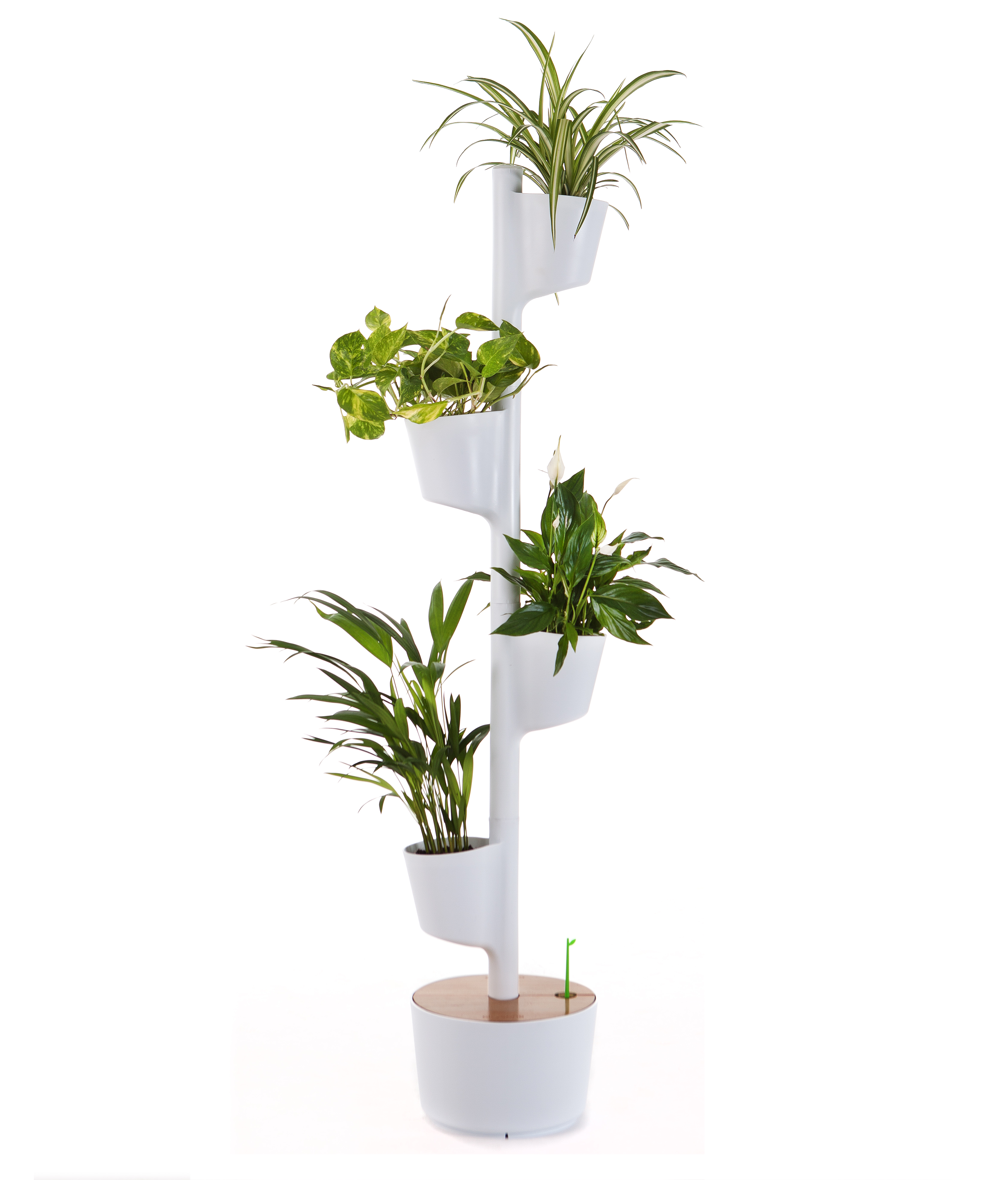 Jardinière verticale, 4 pots blanc