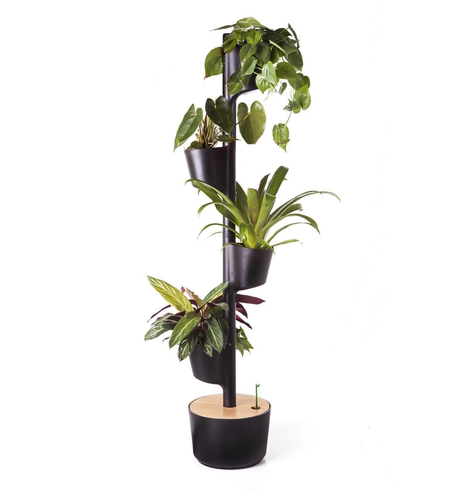 Jardinière verticale smart, 4 pots noir