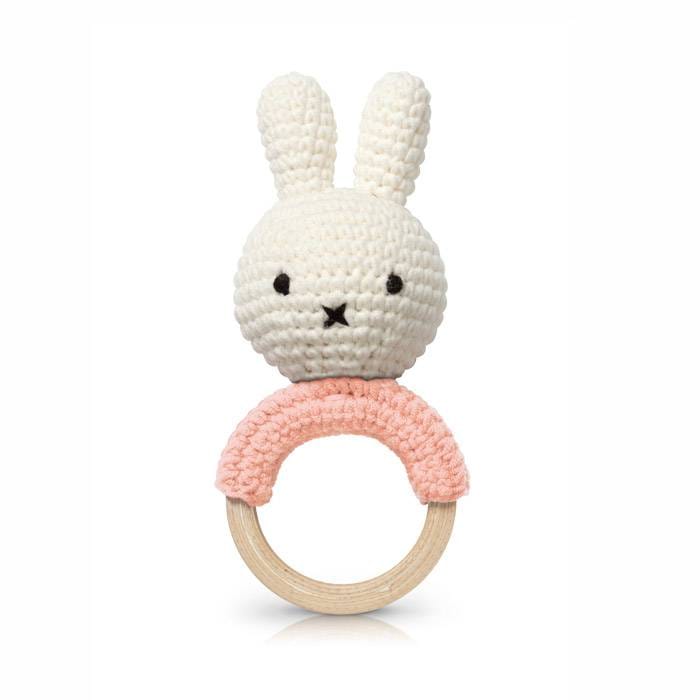 Hochet miffy crochet rose