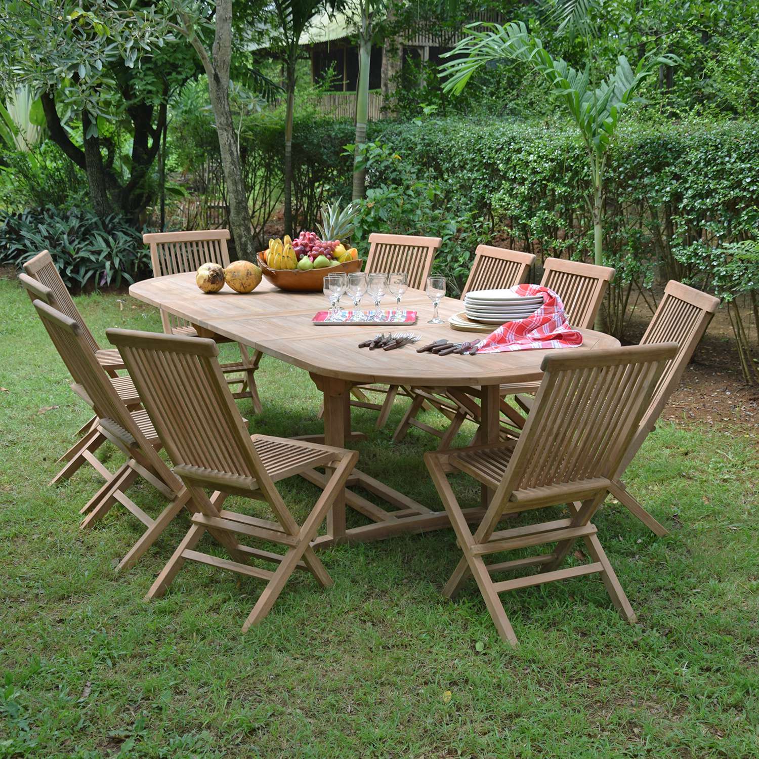 Conjunto de muebles de jardín de teca ti