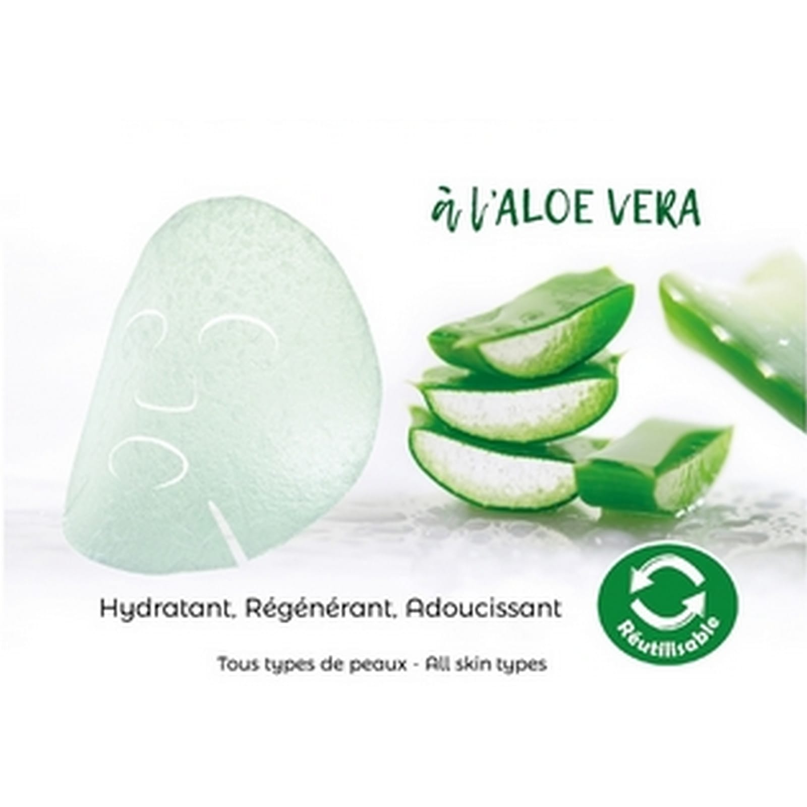 Masque hydratant konjac à l'aloe vera