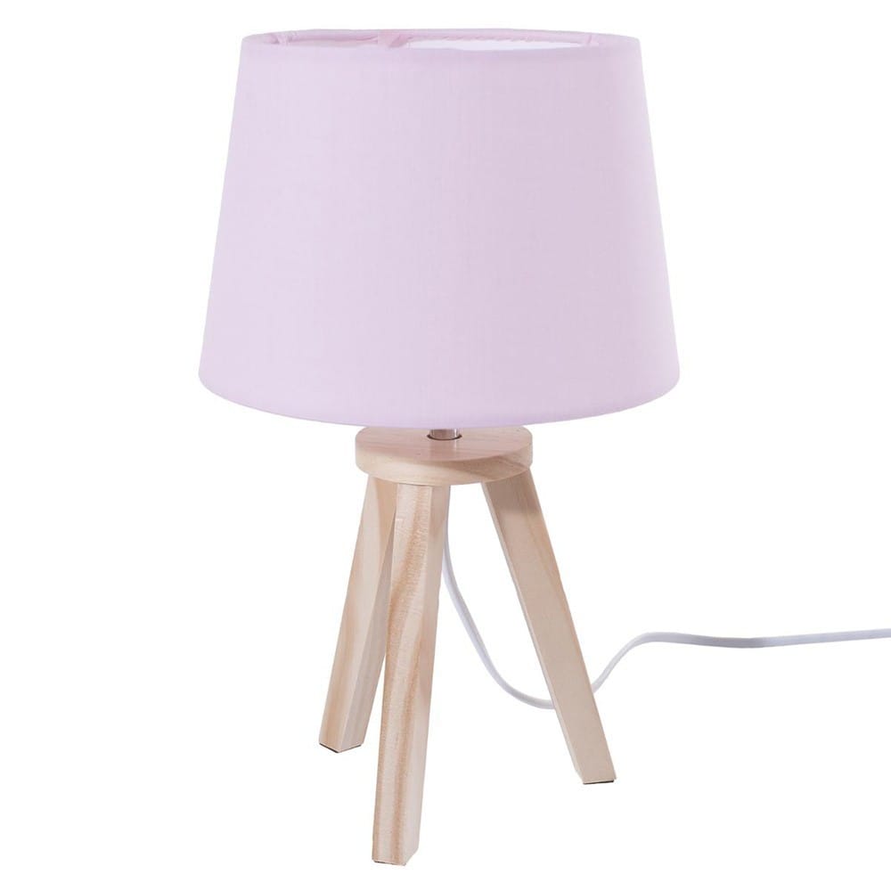 Lampe scandinave 3 pieds en bois rose