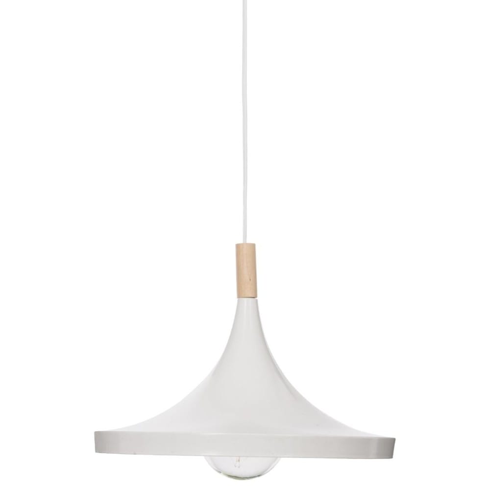 Suspension blanche bois métal ø32cm