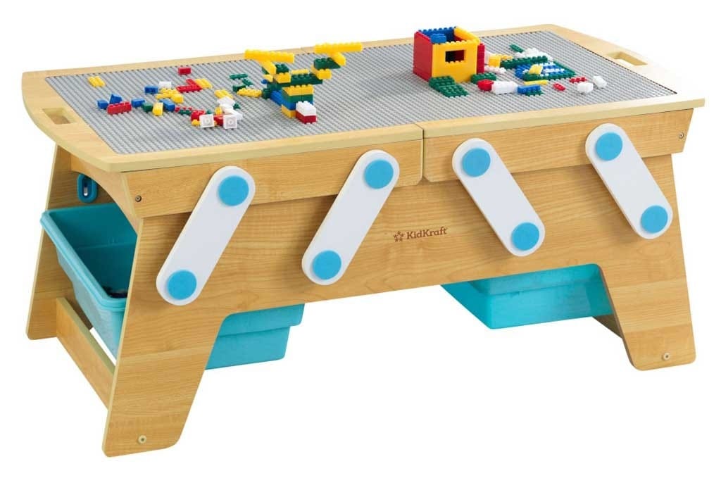 Table building bricks play n store kidkr