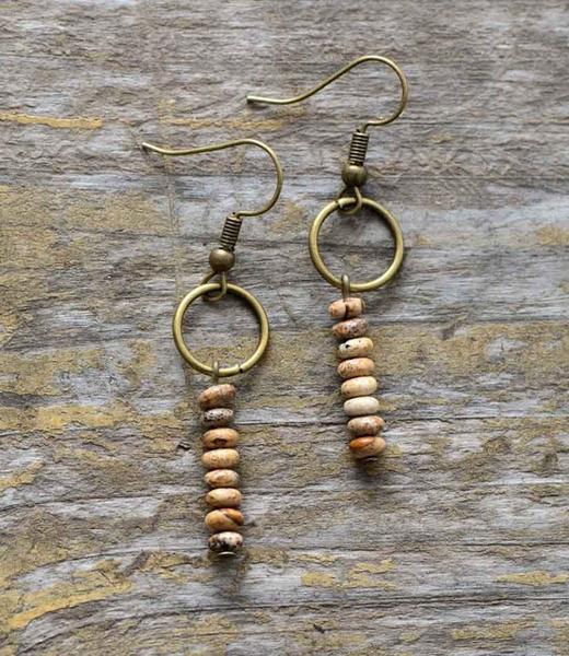 Boucles d'oreille en jaspe naturel