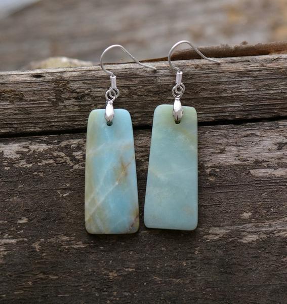 Boucles d'oreilles amazonite naturelle