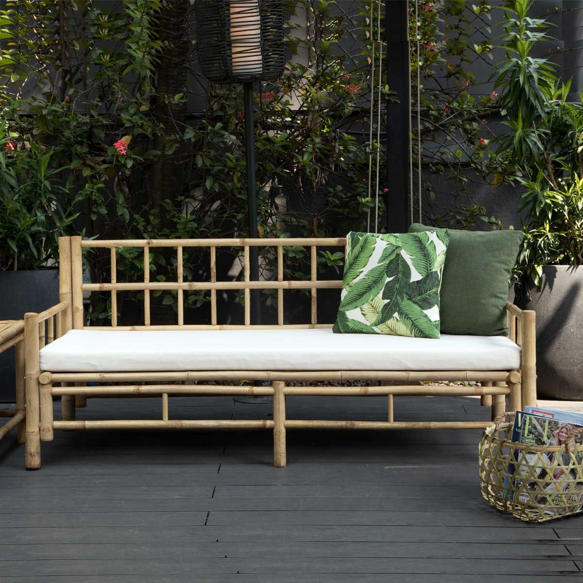 Banquette de jardin avec coussin | Nature & Découvertes