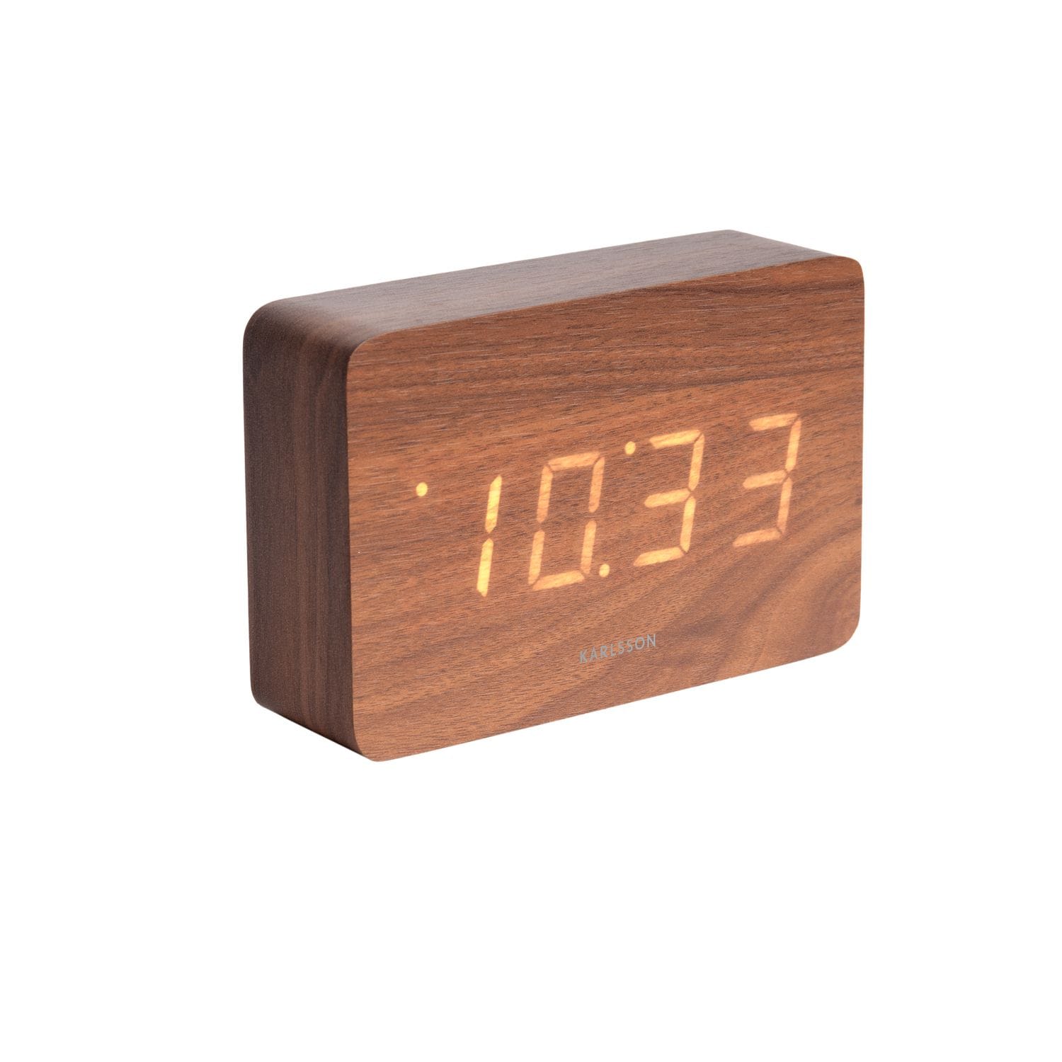 Horloge réveil en bois square - h. 10 cm