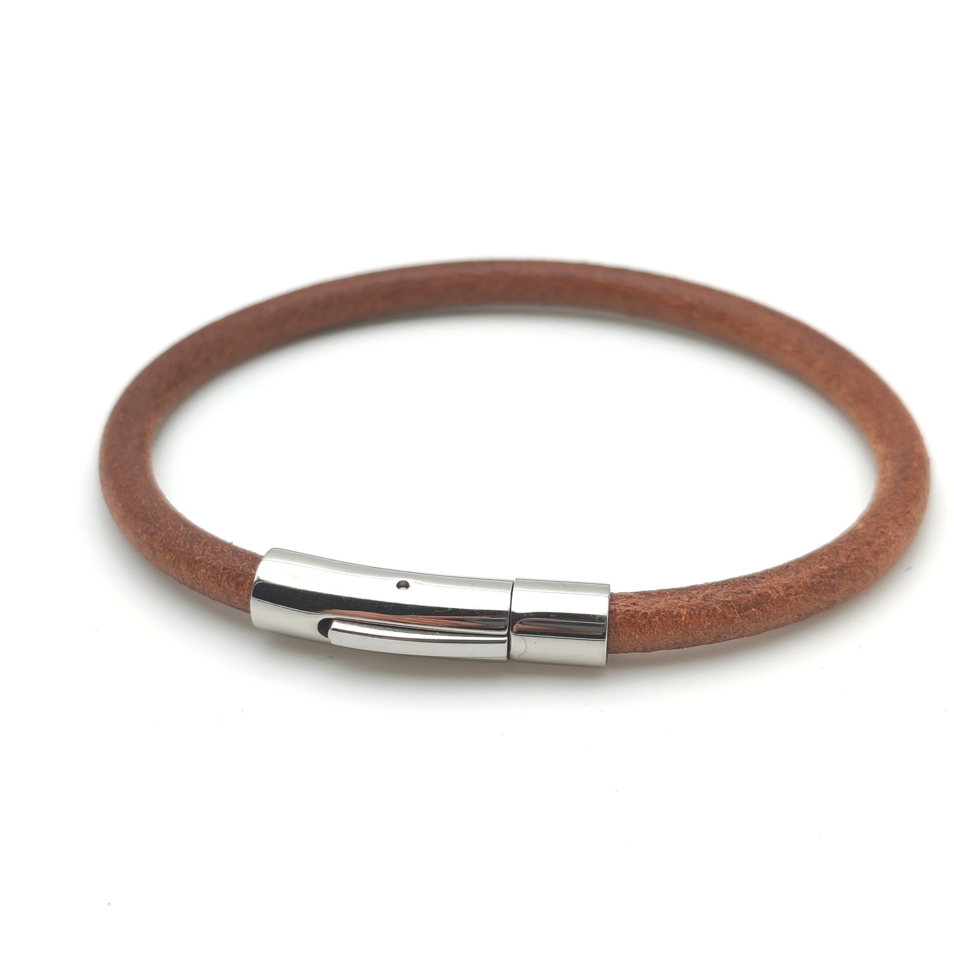 Bracelet cuir homme marron clair