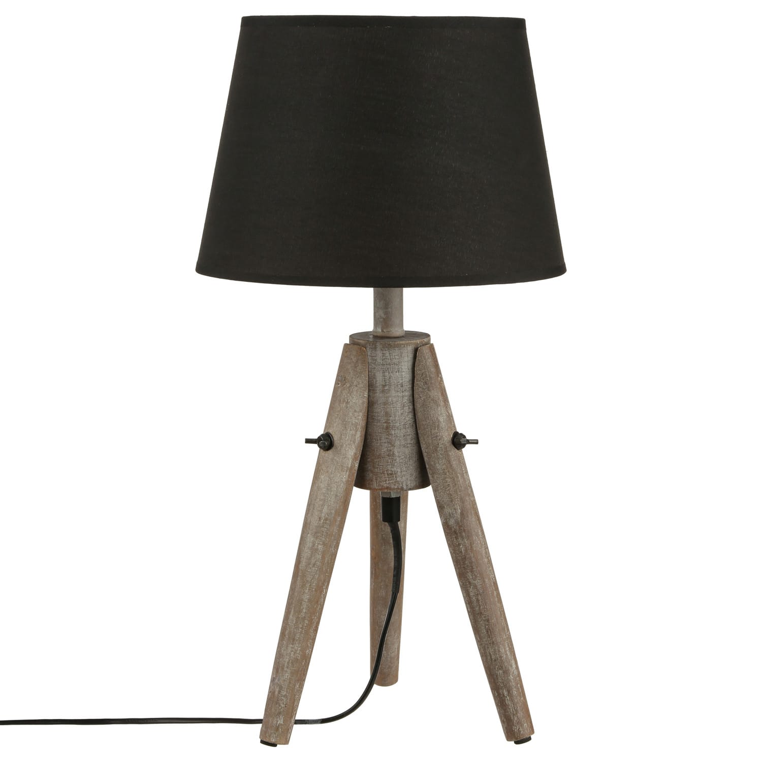 Lampe bois - h. 46 cm.