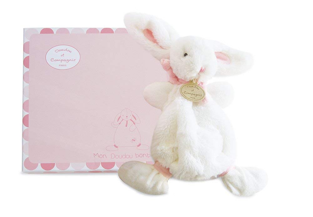 Doudou lapin bonbon rose