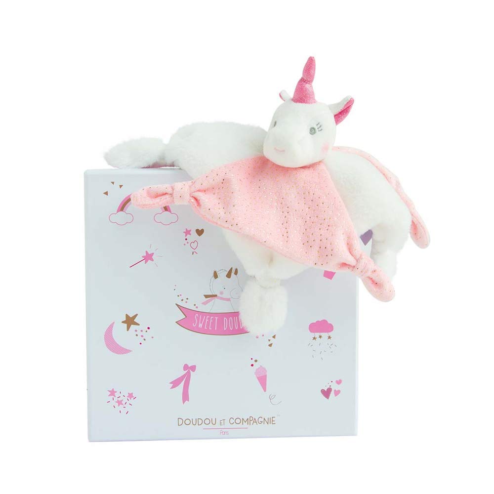 Doudou lucie la licorne rose