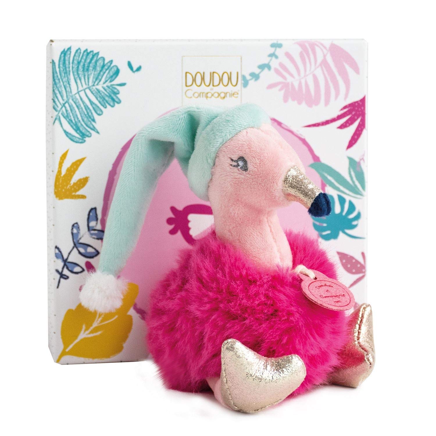 Doudou flamant rose - les minizoo