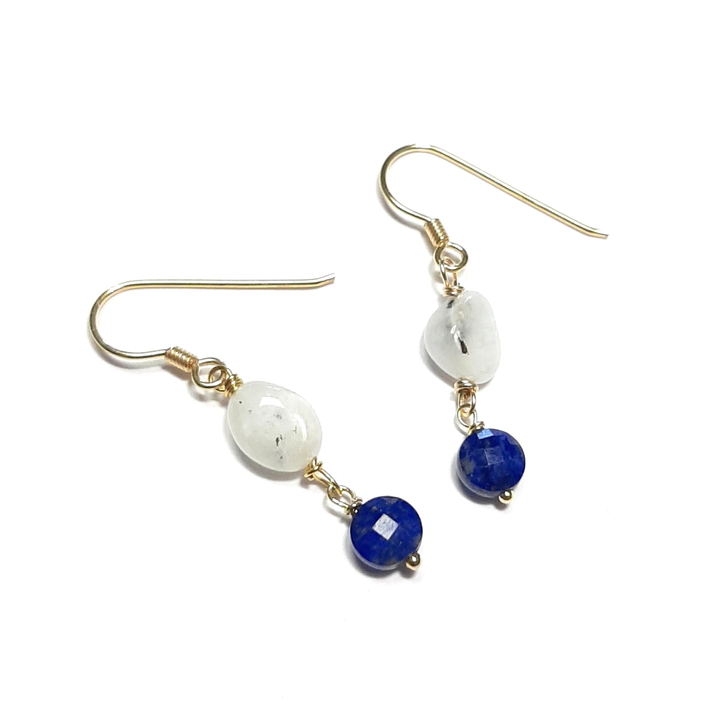 Boucles d’oreilles pierre de lune lapis