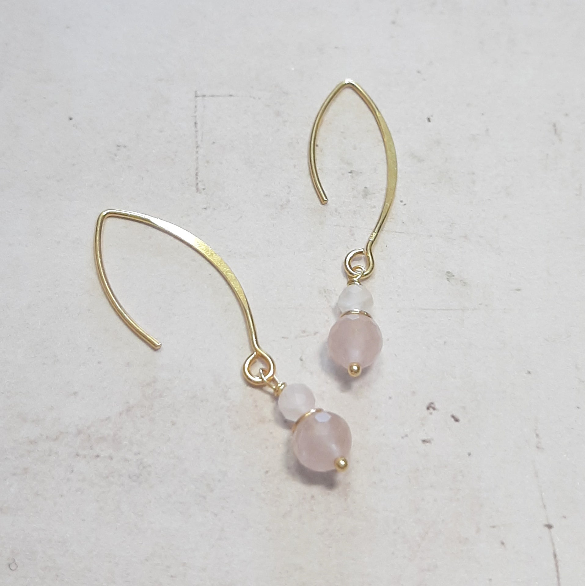 Boucles d'oreilles quartz rose