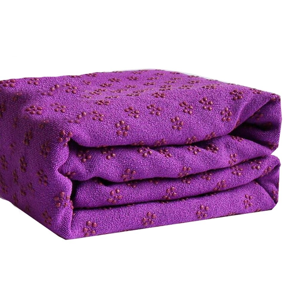 Serviette tapis yoga antidérapante viole