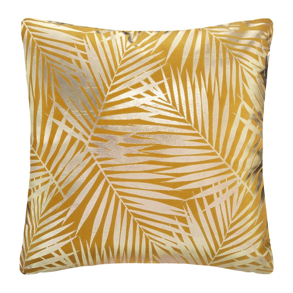 Coussin velours or tropic 40x40 cm ocre