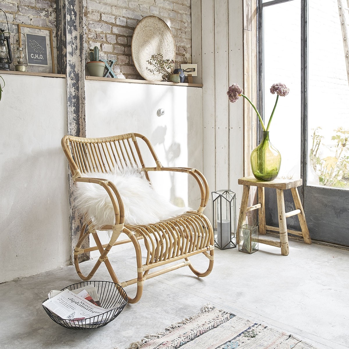 Fauteuil en rotin cosy