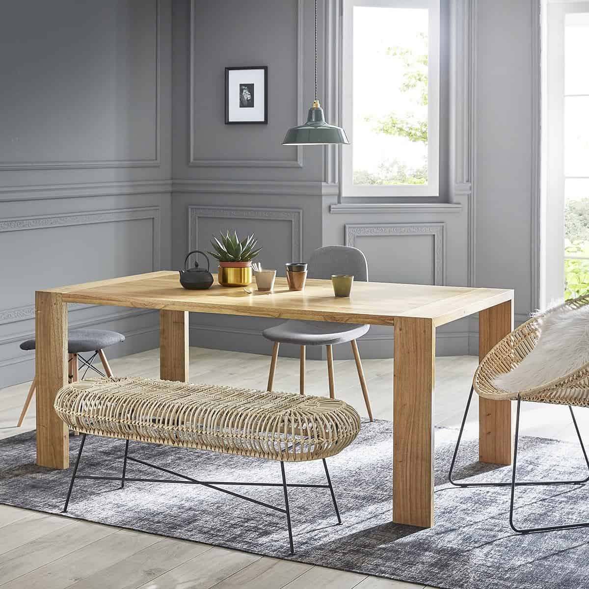 Table en bois de mindy 8 couverts