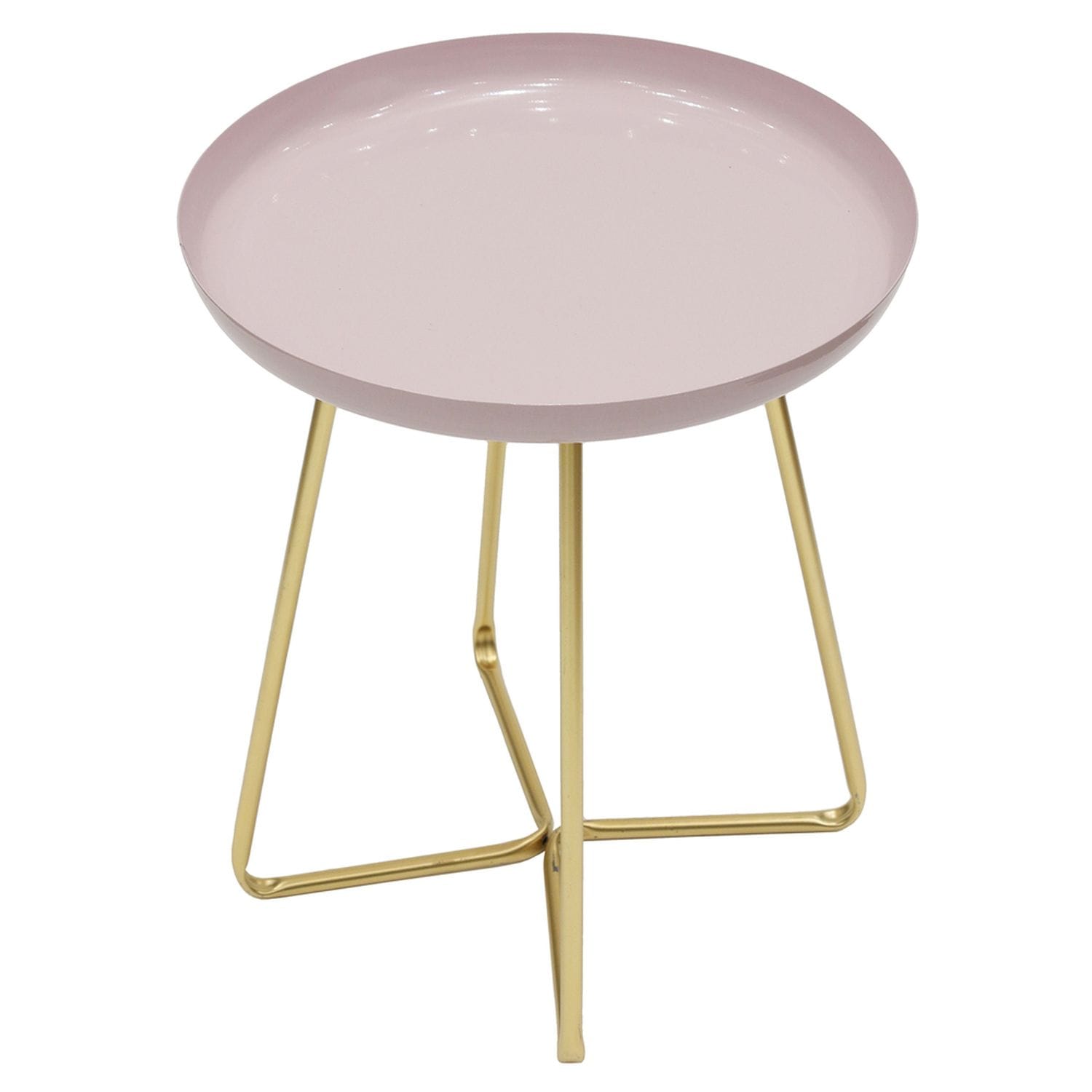 Table d'appoint en métal design glossy