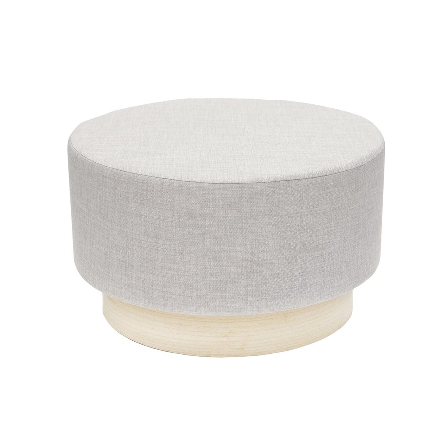 Pouf scandinave en polyester et bois -