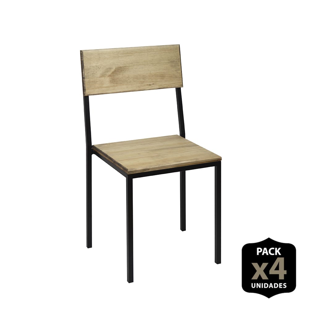 Lot de 4 chaises iCub empilables Noir