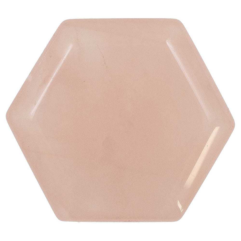 Hexagone poli en quartz rose - 4 cm