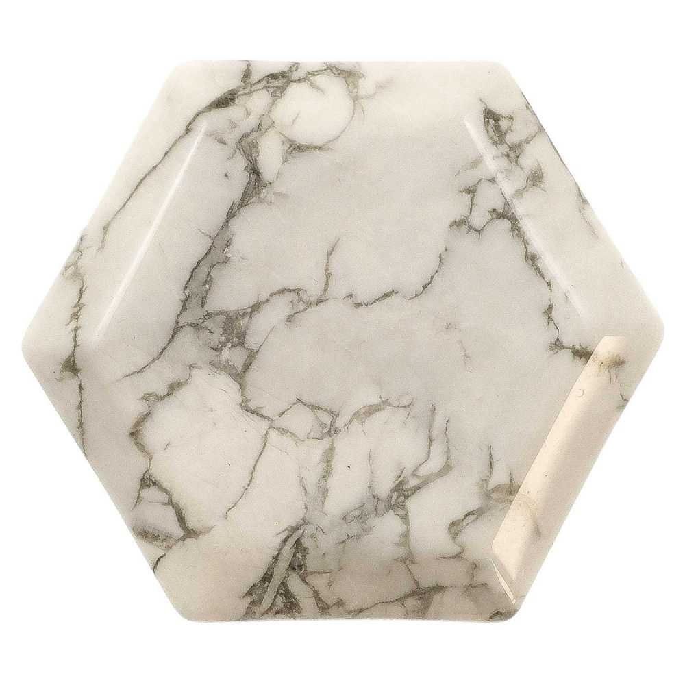 Hexagone poli en howlite - 4 cm