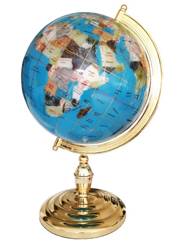 Globe terrestre 33cm bleu ciel 1 pied