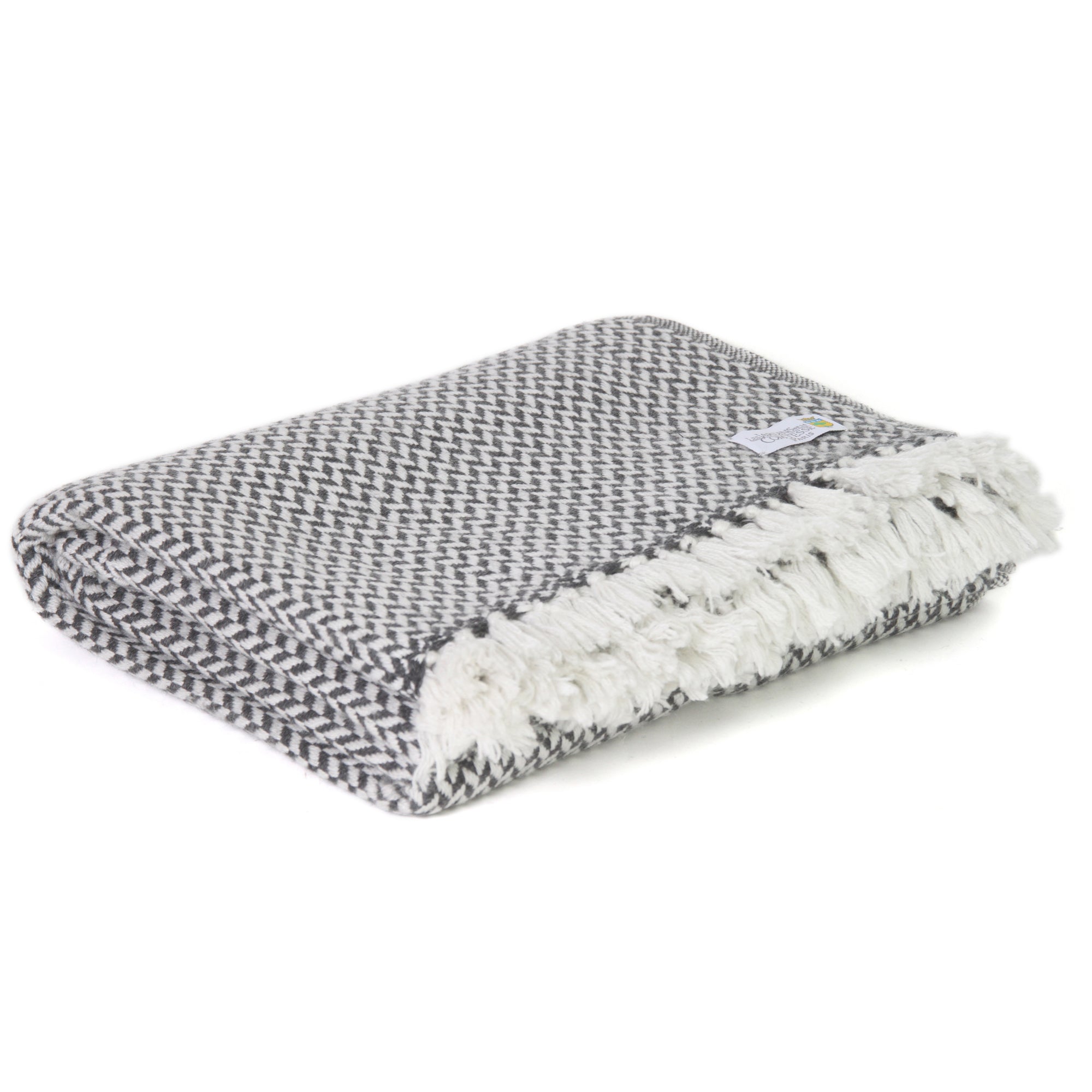 Plaid cachemire et laine gris foncé