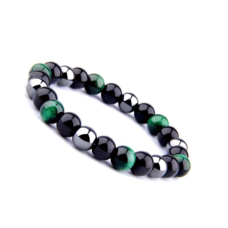 Bracelet écran en œil de tigre vert