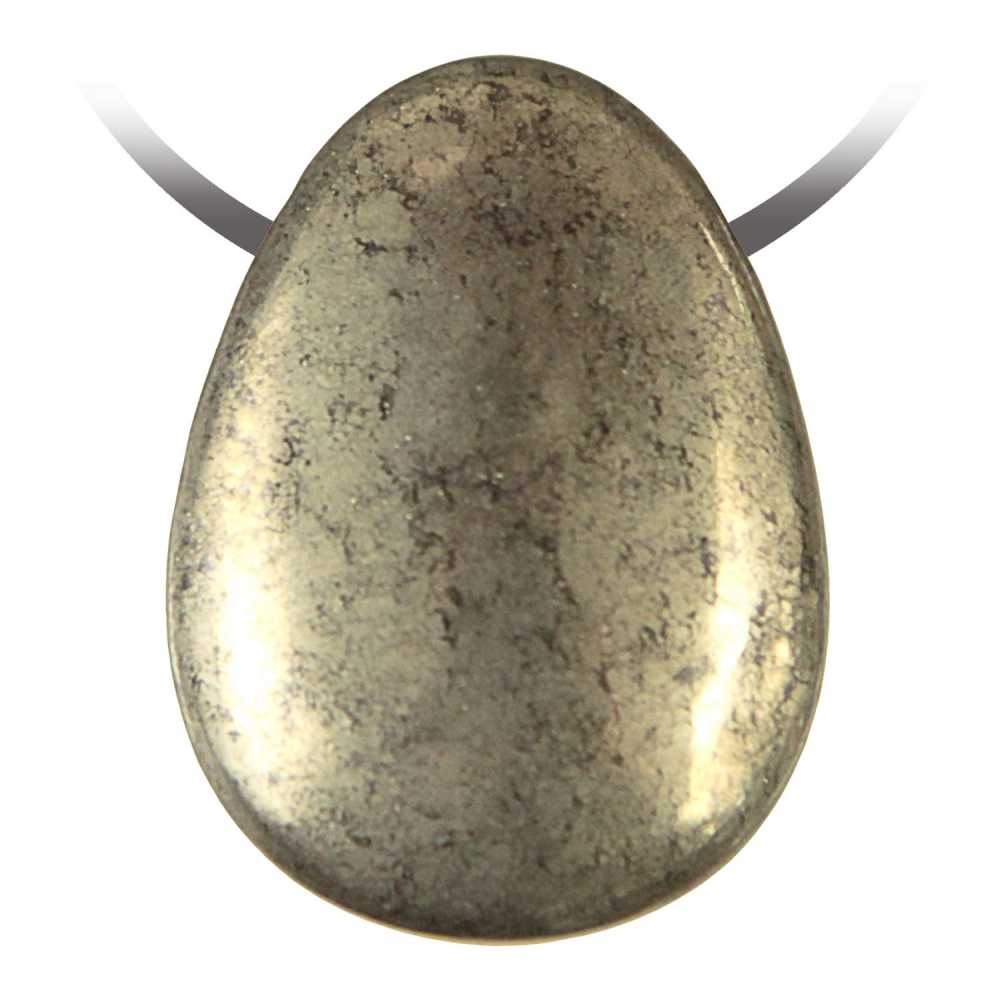 Pendentif goutte pierre percée en pyrite