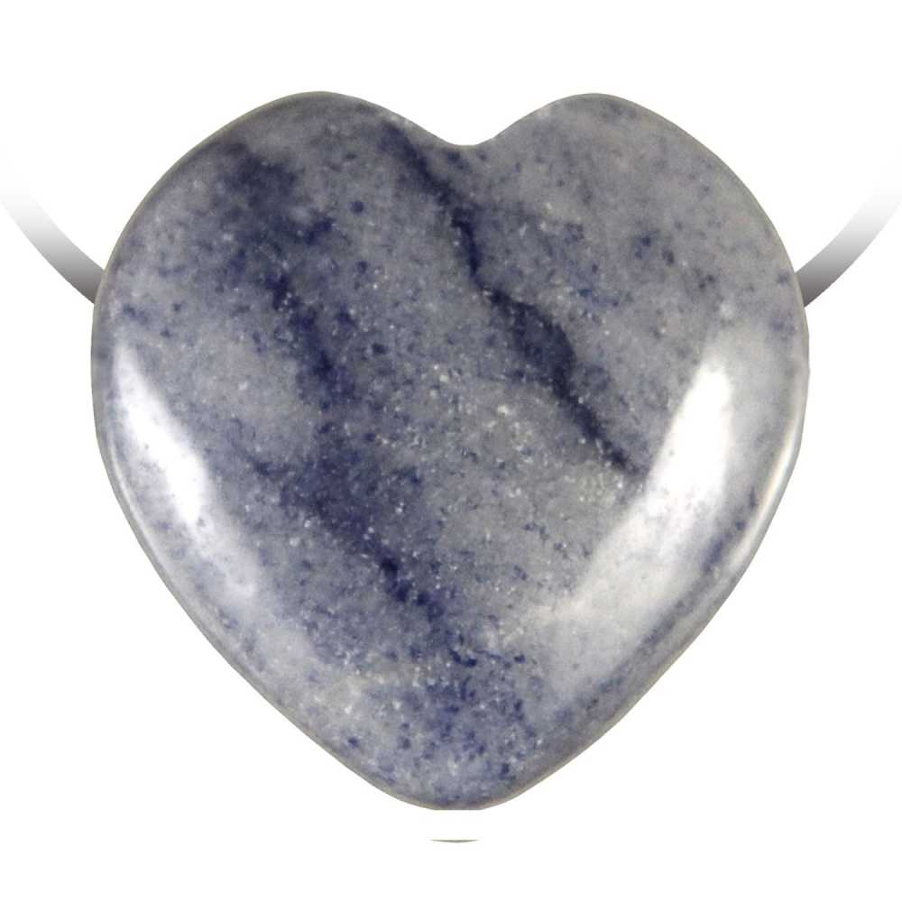 Pendentif coeur quartz bleu