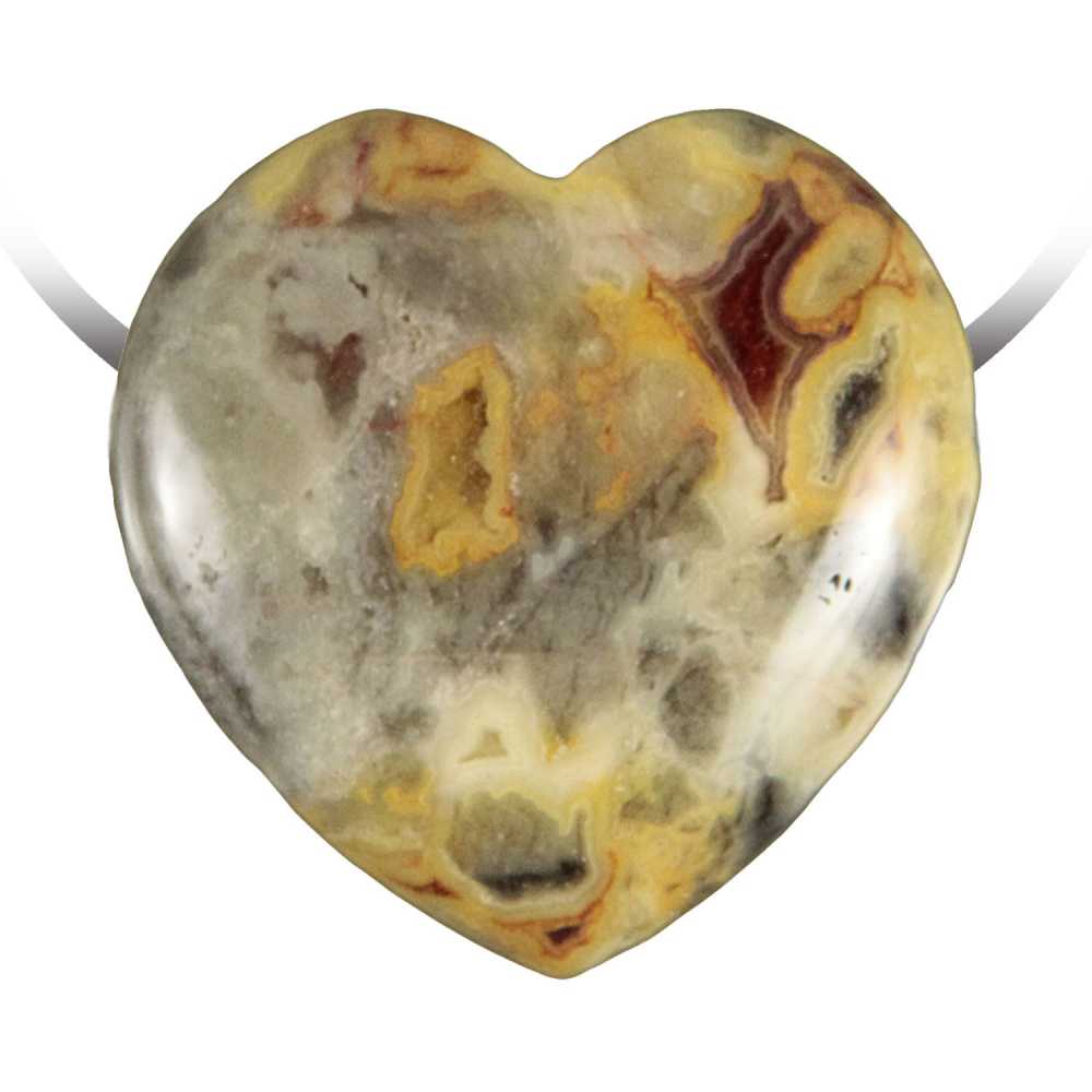 Pendentif coeur agate crazy lace