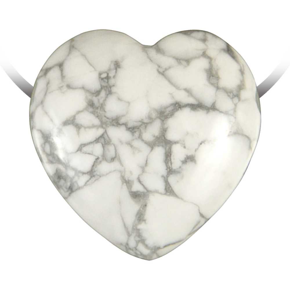 Pendentif coeur pierre percée en howlite