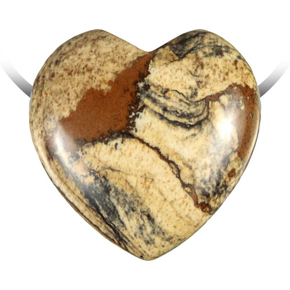 Pendentif coeur jaspe paysage