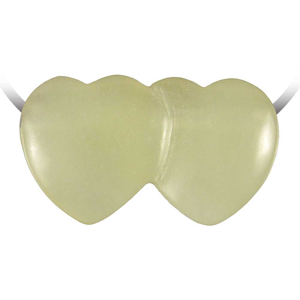 Pendentif double coeur jade chine