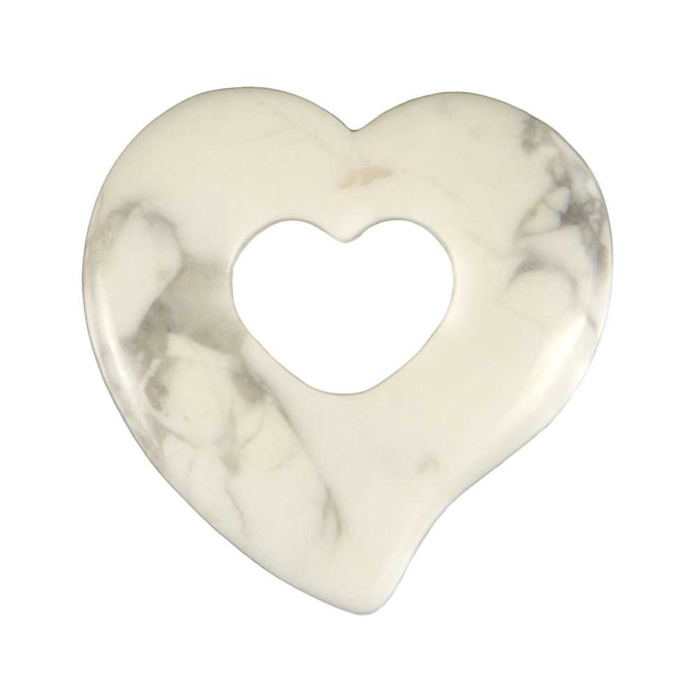 Pendentif donut coeur en howlite