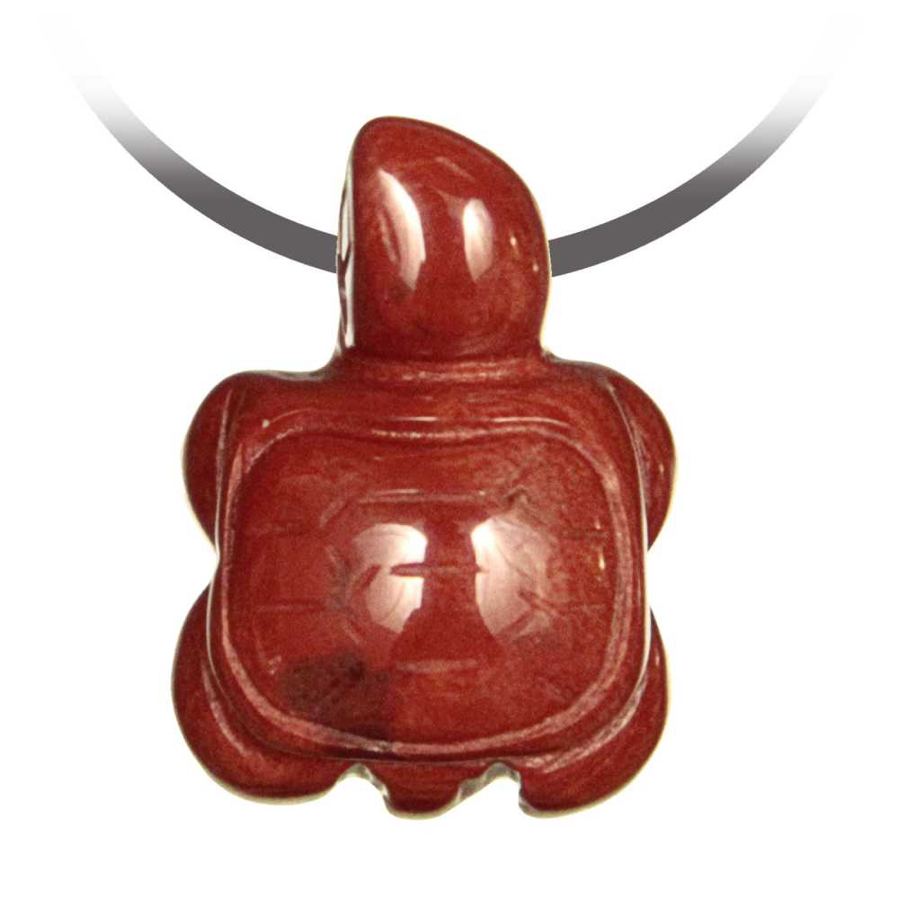 Pendentif tortue jaspe rouge