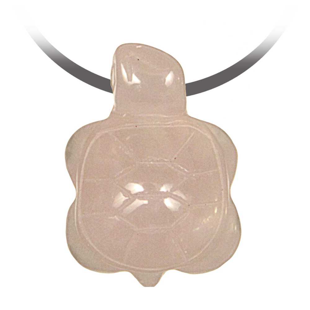 Pendentif tortue quartz rose