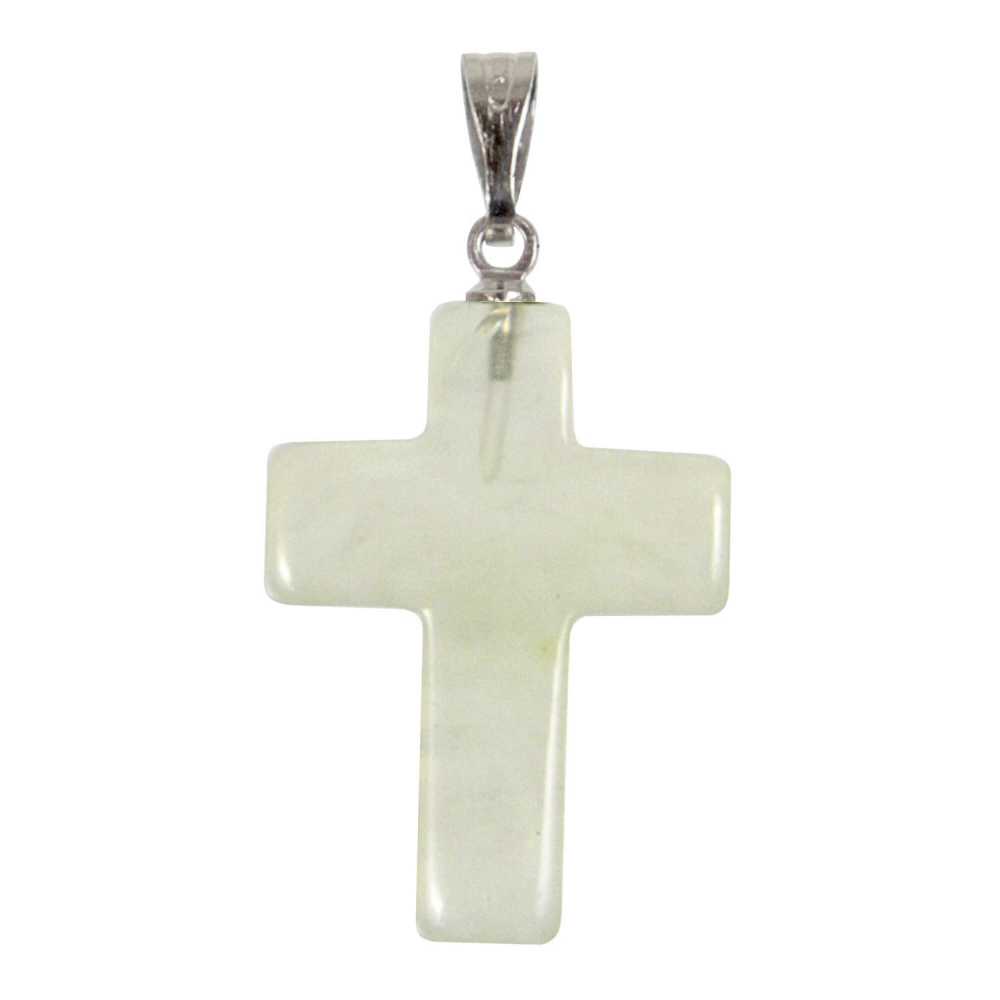 Pendentif croix jade vert chine