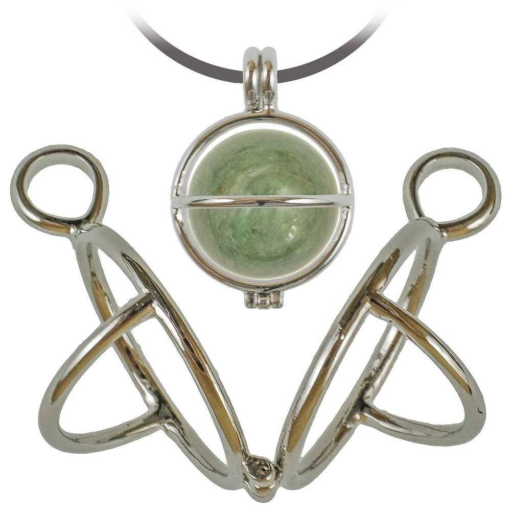 Pendentif cage métal argenté