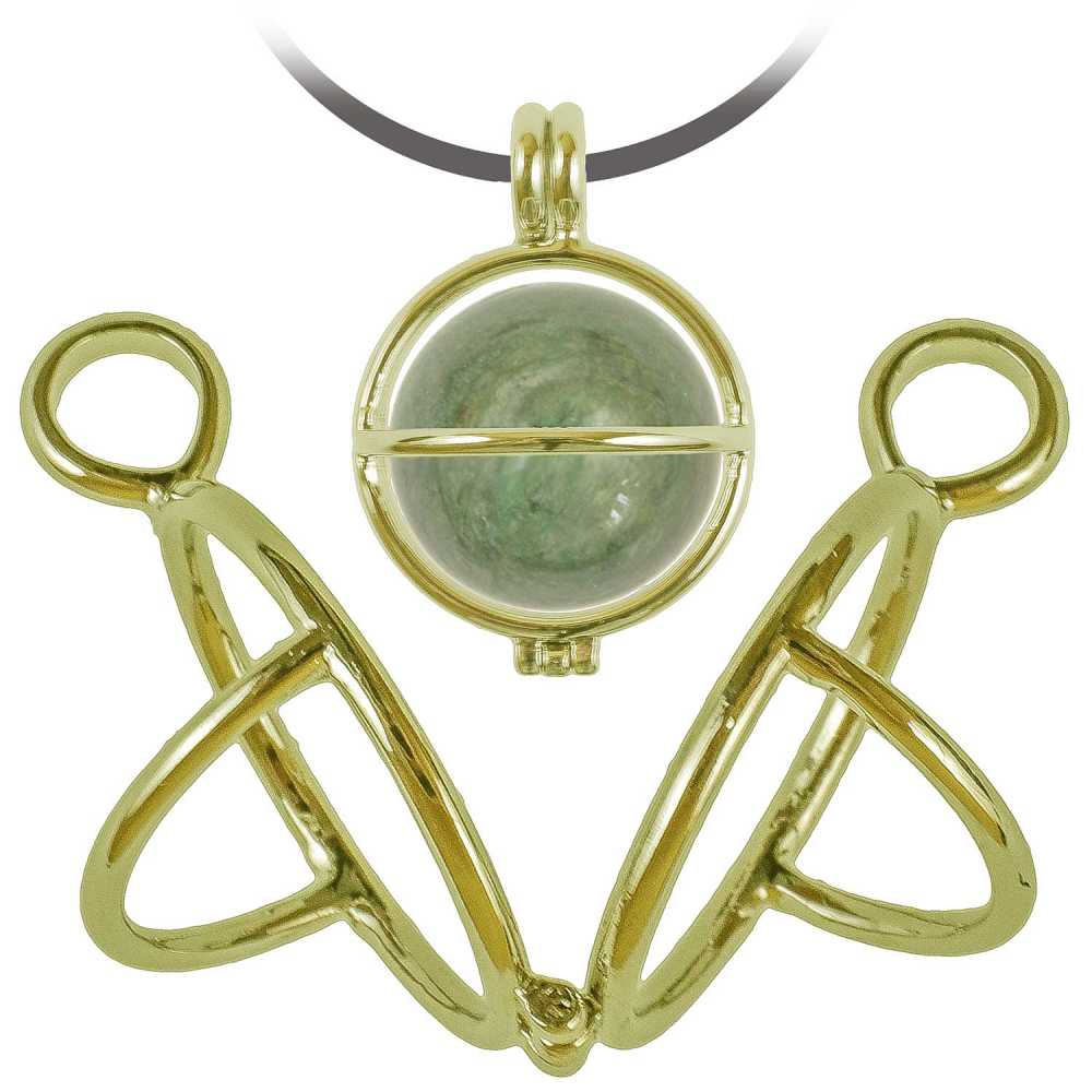 Pendentif cage métal doré